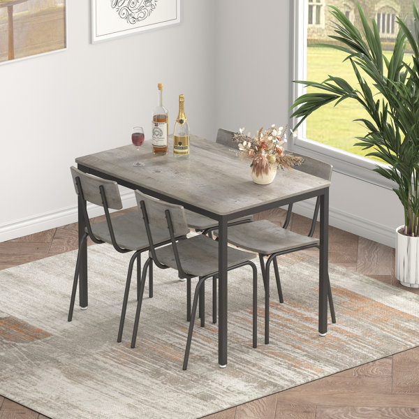 17 Stories Kitchen Table And Chair Set For 4 5 Piece Dining Set Wayfair